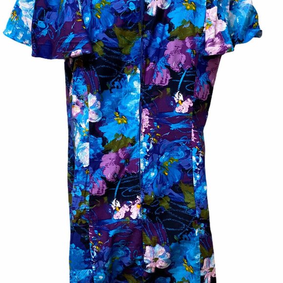 Vtg Hawaii Honolulu Colorful‎ Flutter Sleeve Dress - Picture 2 of 7